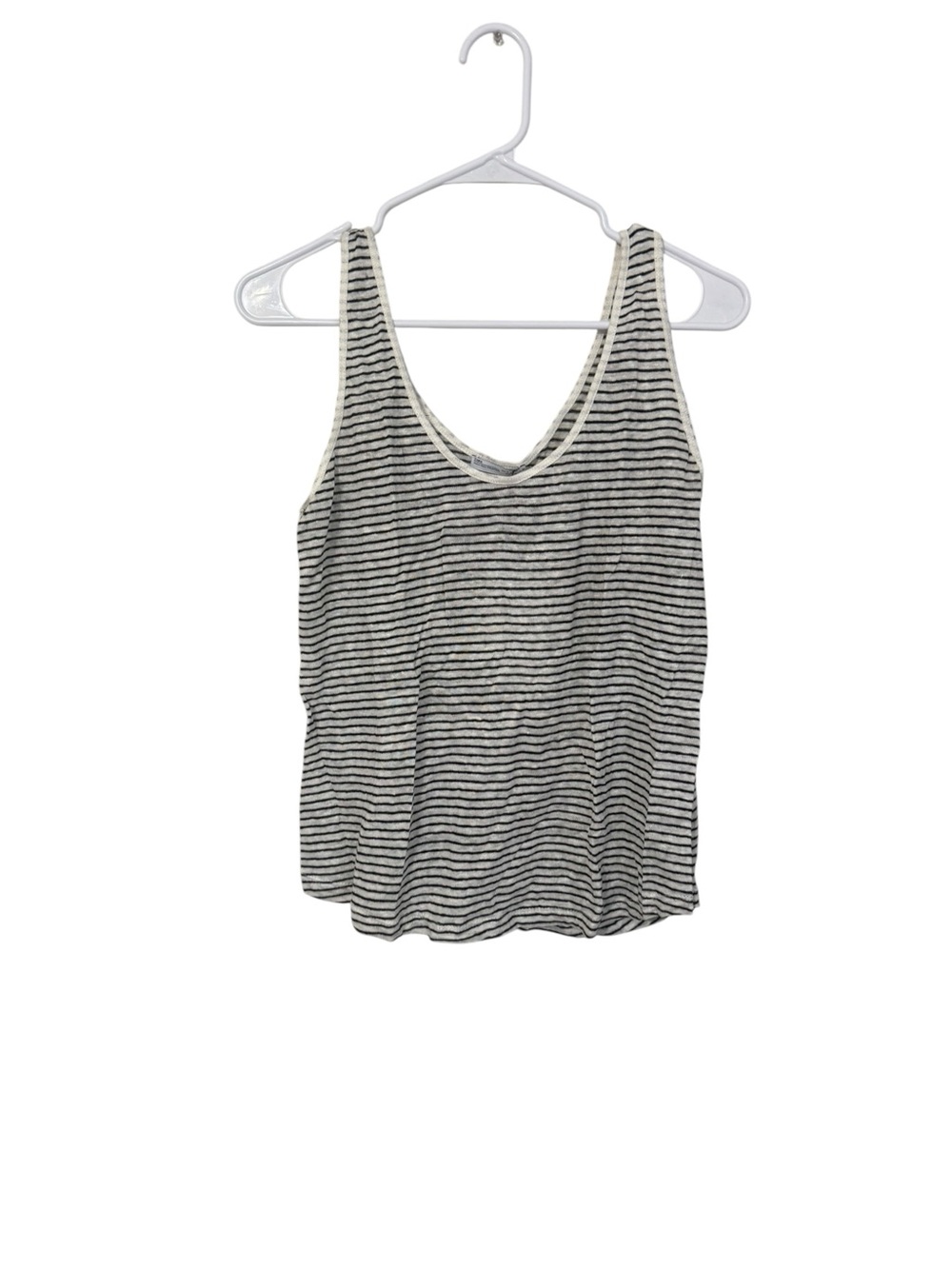 Zara Black & White Striped Scoop Neck Tank